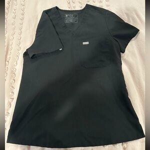 Women’s FIGS Catarina one-pocket scrub top- SMALL black